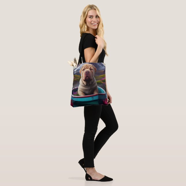 Bolsa Tote Sharpei em um remo: Uma aventura cênica (No(a) Modelo)