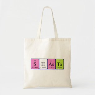 Bolsa Tote Shasta mesa periódica nome tote bag