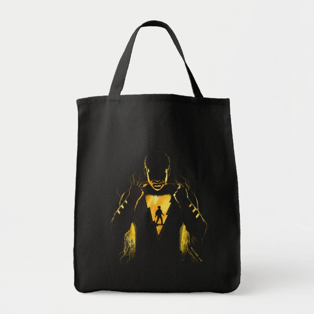 Bolsa Tote SHAZAM! | Silhueta de Shazam e Billy Lightning (Frente)
