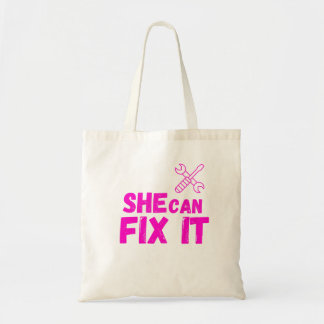 Bolsa Tote She Can Fix It | Bold DIY Feminist Tote Bag Design