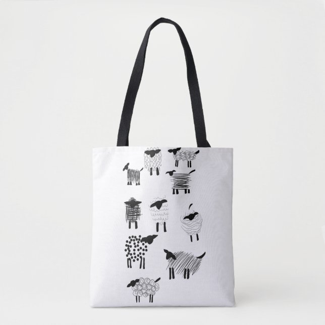 Bolsa Tote Sheep doodles (Frente)