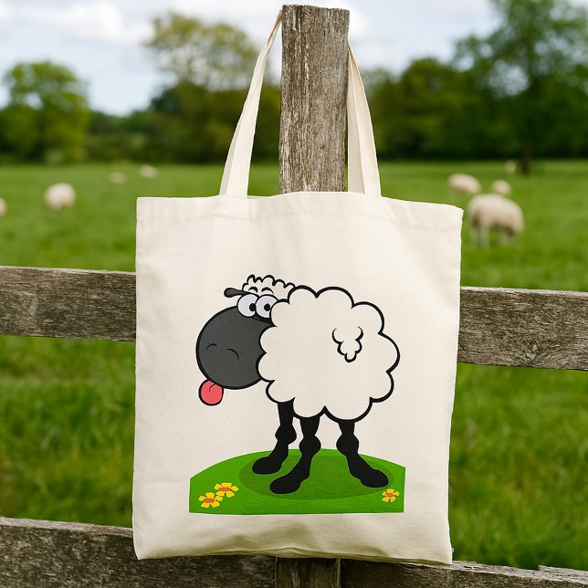 Bolsa Tote Sheep Sticking Tongue Out (Criador carregado)