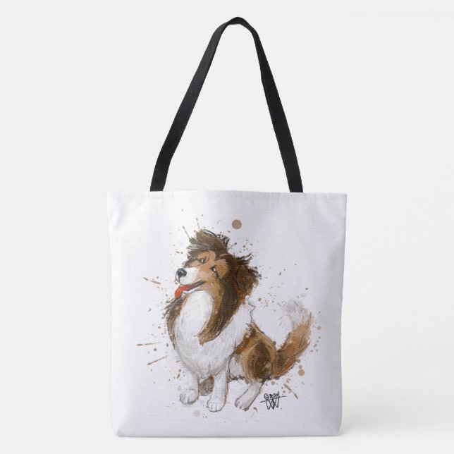 Bolsa Tote Sheldon, a Sheltie (Frente)