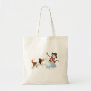 Bolsa Tote Sheldon o Sheltie e o Boneco de Neve