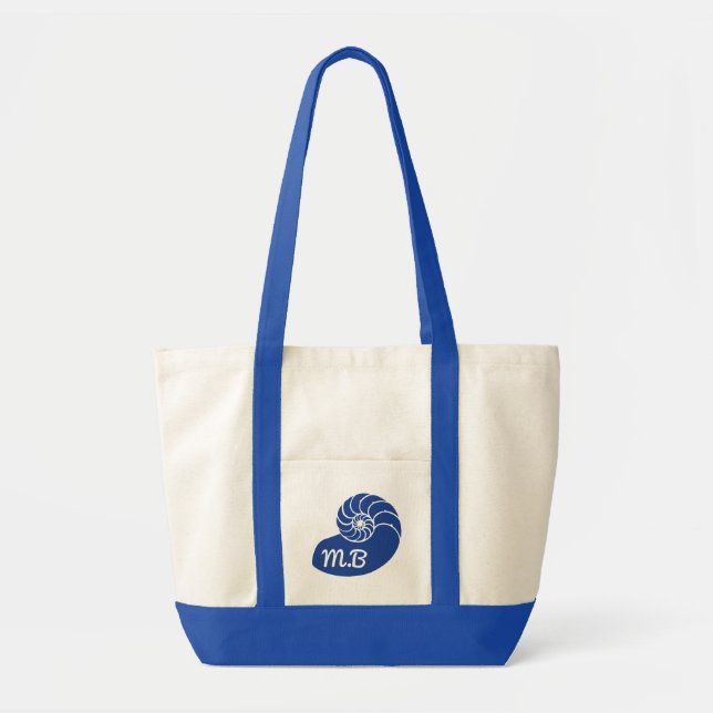 Bolsa Tote Shell Azul Personalizado (Frente)