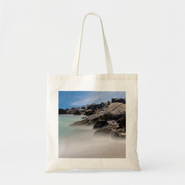 Bolsa Tote Shell Island Rocks And Waves (Frente)