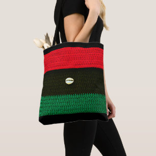 Bolsa Tote Shell Red Black Green Flag Artisan Crochet Impress