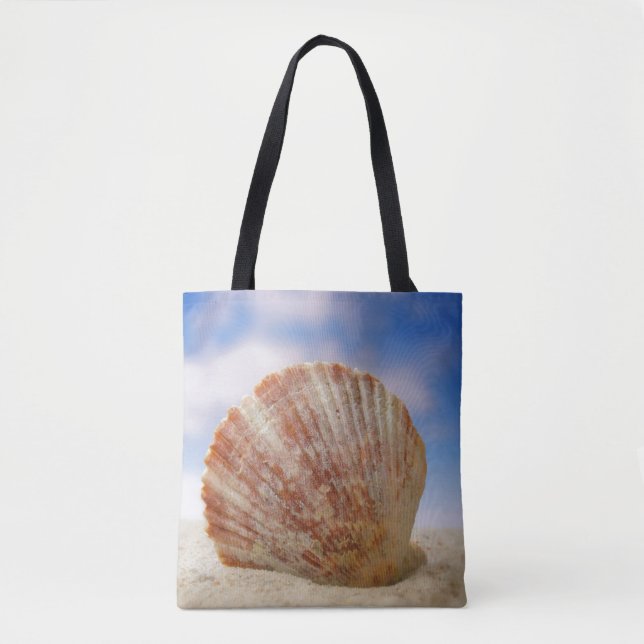 Bolsa Tote Shell sustentado na areia (Frente)