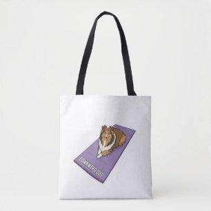 Bolsa Tote Sheltie fazendo yoga