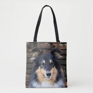 Bolsa Tote Sheltie Tricolor enfrenta