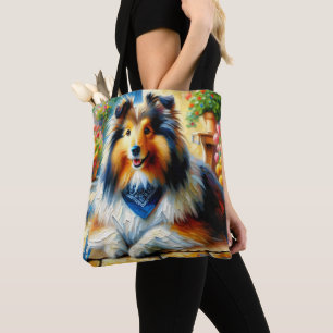 Bolsa Tote Shetland Sheepdog na cena do Jardim de Algodão
