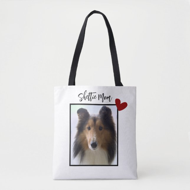 Bolsa Tote Shetland Sheepdog Photo Sheltie Mãe (Frente)