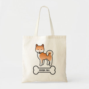 Bolsa Tote Shiba Inu, caricatura vermelha