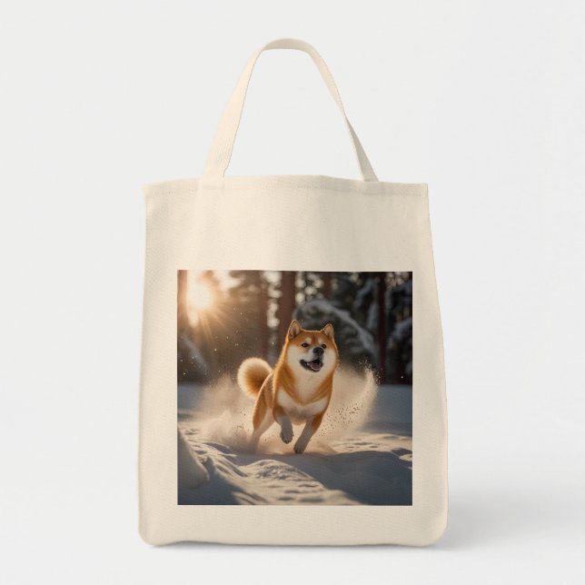 Bolsa Tote Shiba Inu Grocery Tote Bag (Frente)