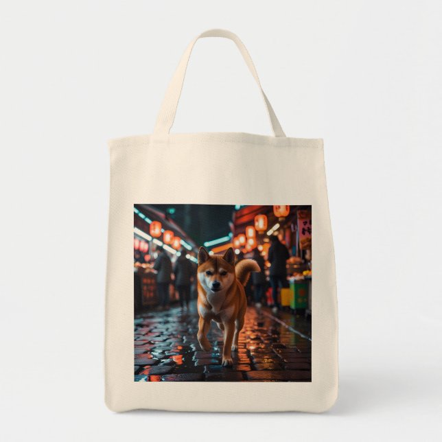 Bolsa Tote Shiba Inu Grocery Tote Bag (Frente)