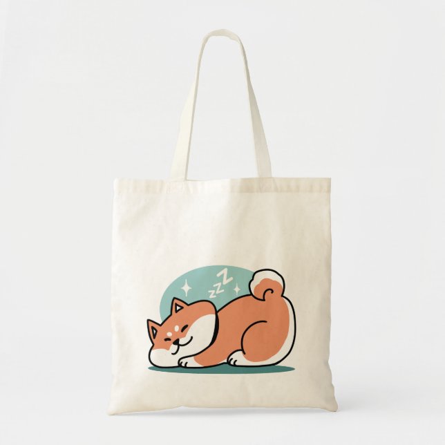 Bolsa Tote Shiba Inu Relaxa Arte: Apenas uma Shiba Mentira Ba (Frente)