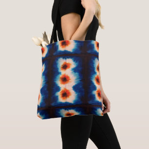 Bolsa Tote Shibori Tie Dye Tecido Pattern Boho