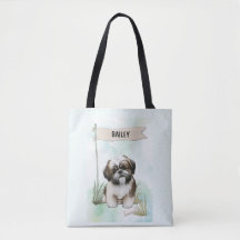 Shih Tzu Aquarela Cachorro Personalizado
