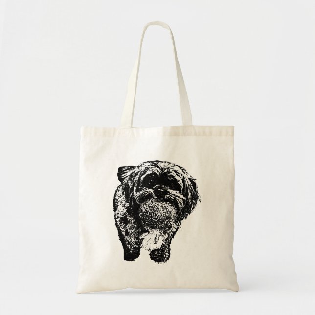 Bolsa Tote Shih Tzu Ball Game Art | Dog Tote Bag (Frente)