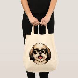 Bolsa Tote Shih Tzu de Michigan Usando Óculos de Sol