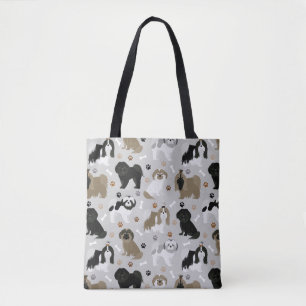 Bolsa Tote Shih Tzu Dogs Paws e Bones