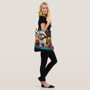 Bolsa Tote Shih Tzu em uma Canoa: Uma Aventura Cênica