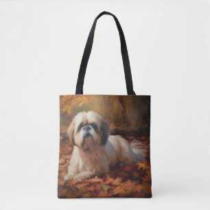 Bolsa Tote Shih Tzu no outono deixa cair inspiração
