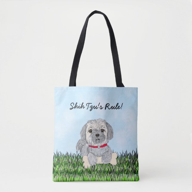 Bolsa Tote Shih Tzu's Rule Dog Bag (Frente)