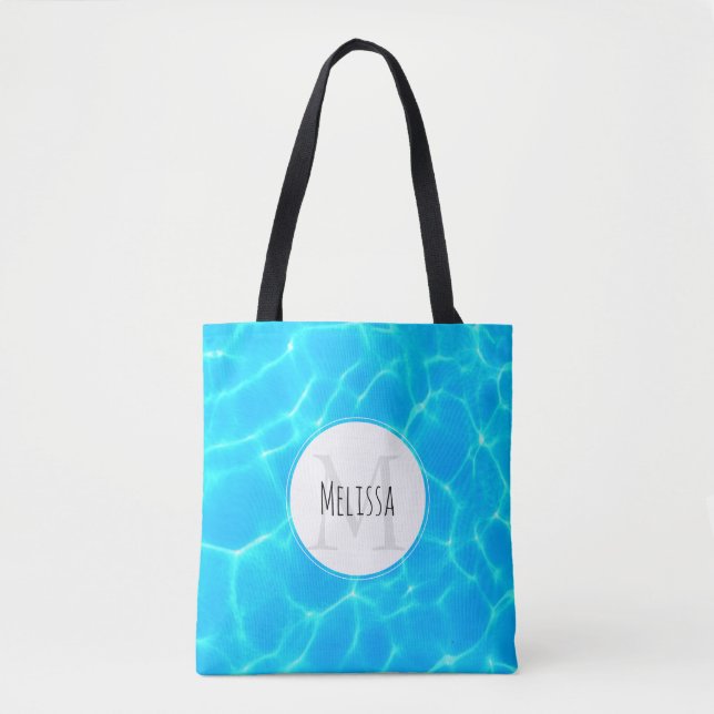 Bolsa Tote Shimmering Blue Piscina Water Refletions Foto (Frente)
