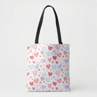 Bolsa Tote Shimmering Watercolor Sweethearts