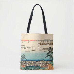 Bolsa Tote Shinagawa, Japão: Impressão de Bloco de Madeira 