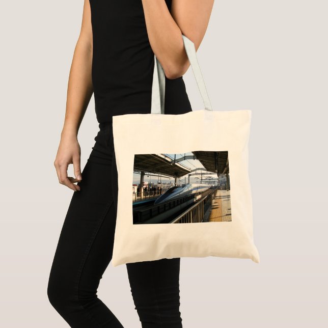 Bolsa Tote Shinkansen 新 Série 500 幹 Comboio 線 Bullet (Frente (produto))