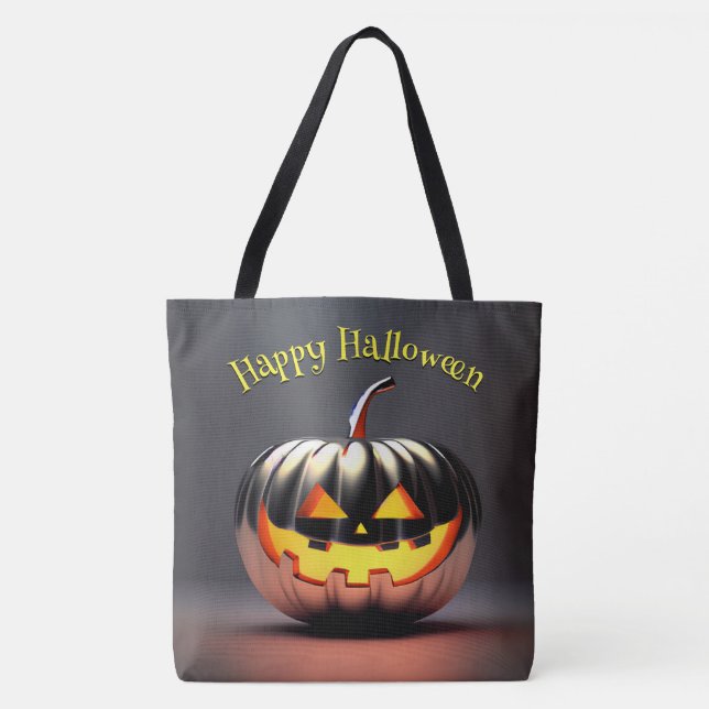 Bolsa Tote Shiny Pumpkin Halloween (Frente)