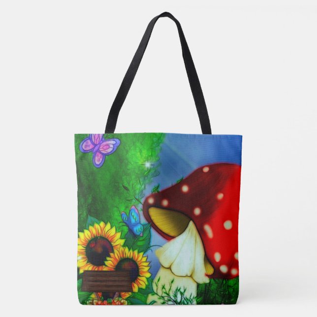 Bolsa Tote Shroom Gully Whimsical Fantasy Art (Frente)
