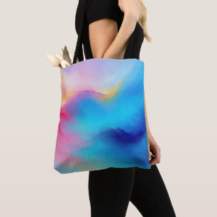 Bolsa Tote "Shroudglen" Paisagem Rosa e Azul.