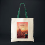Bolsa Tote Sialkot Pakistan Viagem Art Vintage<br><div class="desc">Viagem de vetor retro sialkot. Sialkot é uma cidade industrial e um polo econômico importantes no Paquistão.</div>