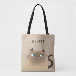 Bolsa Tote Siamese Cat Personalizado