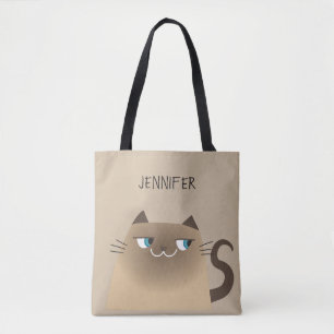 Bolsa Tote Siamese Cat Personalizado