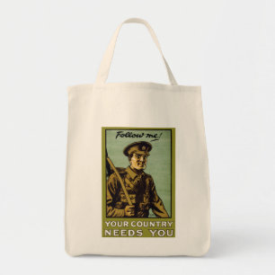 Bolsa Tote Siga-me! O ~ seu país precisa-o