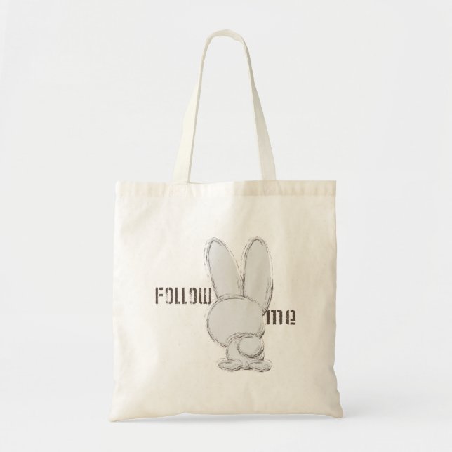 Bolsa Tote siga o coelho branco (Frente)