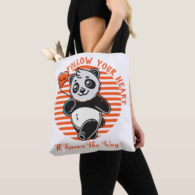 Bolsa Tote Siga seu coração Panda bonito, inspiração (Close Up)