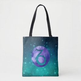 Bolsa Tote Signo de Áries de Aniversário Capricorn Indigo no