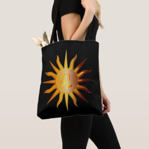 Bolsa Tote Signo do Fogo de Leão do Sol Mês de Nascimento Ver