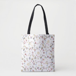 Bolsa Tote Signos do Zodíaco Numéricos Multicoloridos