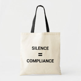 Bolsa Tote Silence Igual à Conformidade negrito protesto fren