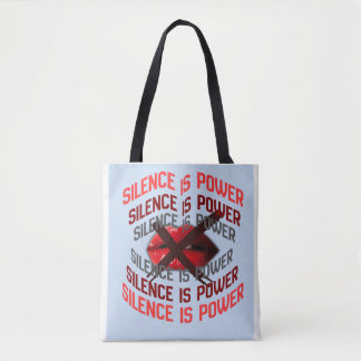Bolsa Tote Silence Is Power Bold Typography Art
