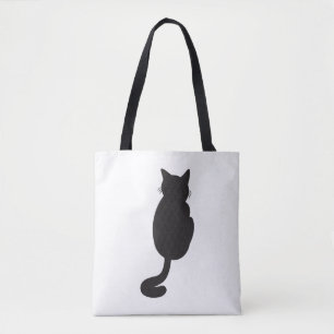 Bolsa Tote Silhouette de Gato Negro Minimalista