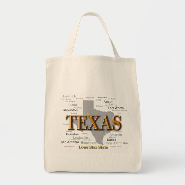 Bolsa Tote Silhouette do Mapa do Orgulho do Texas (Frente)