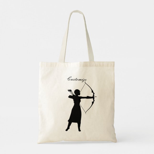 Bolsa Tote Silhouette Silhouette Female Archer Thunder_Cove (Verso)