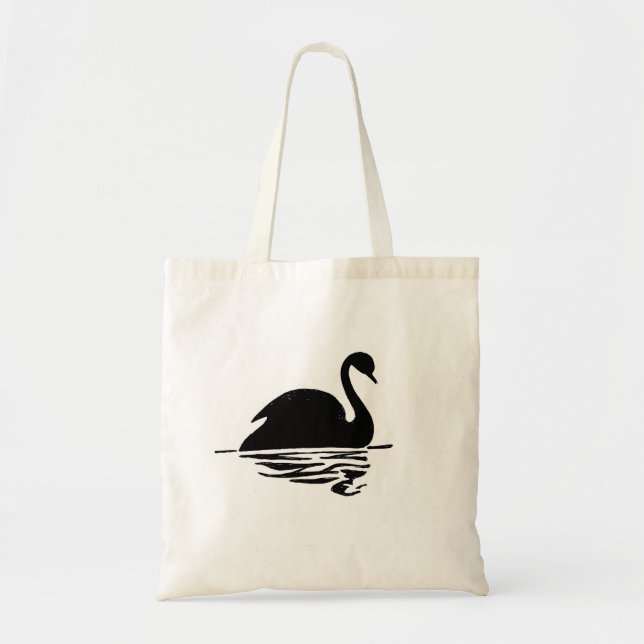 Bolsa Tote Silhouette Swan Preto (Frente)